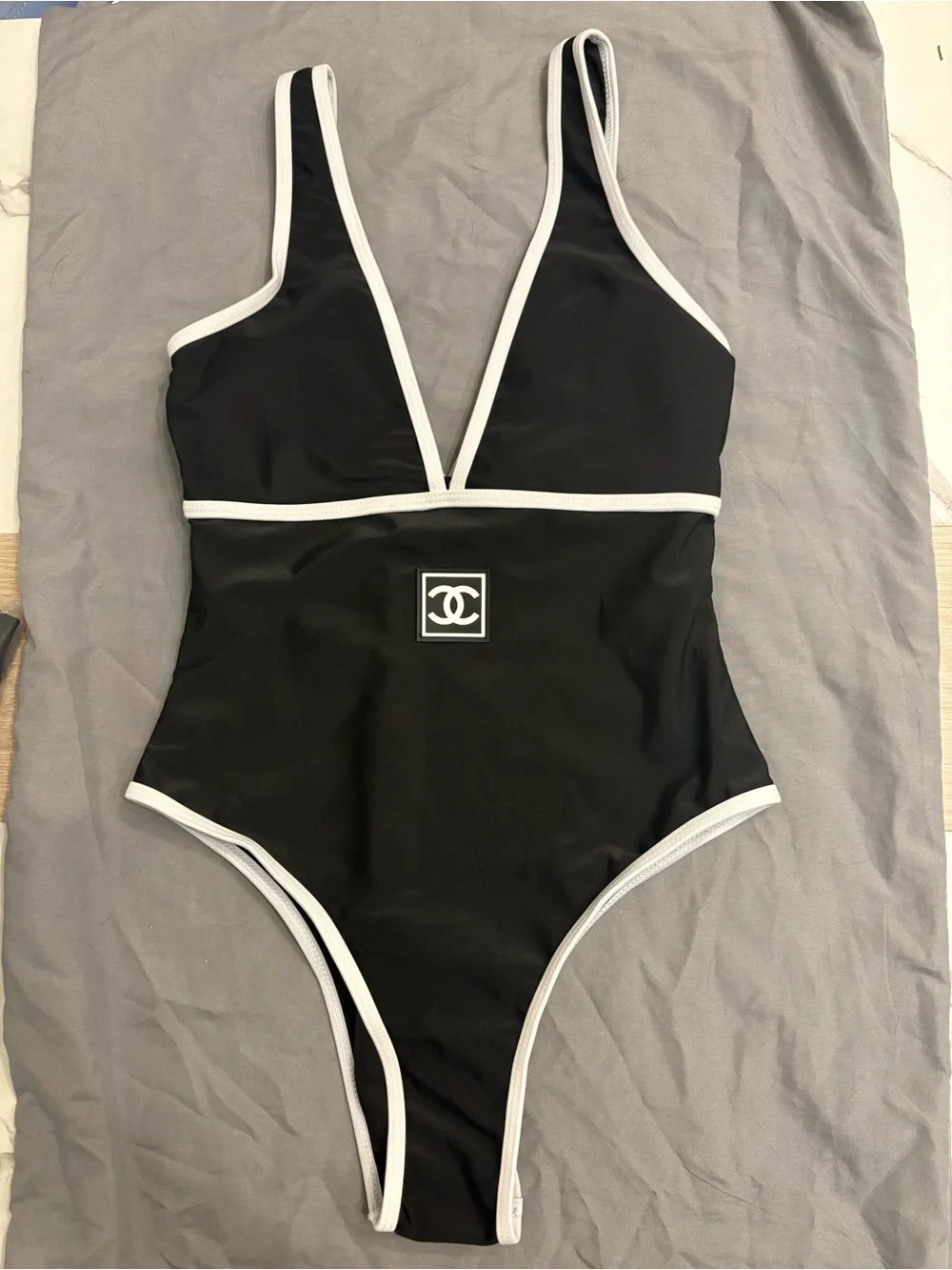 CHANEL Black One-Piece Swimsuit